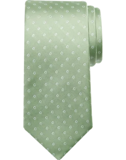Michael Strahan Narrow Tie, Light Green Stylized Dot