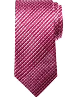 Michael Strahan Narrow Tie, Pink Micro Plaid