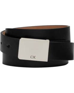 Calvin Klein Plaque Buckle Belt, Black