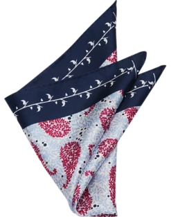 Pronto Uomo Pocket Square, Burgundy Paisley