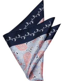 Pronto Uomo Pocket Square, Coral Paisley