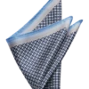 Pronto Uomo Pocket Square, Blue Check