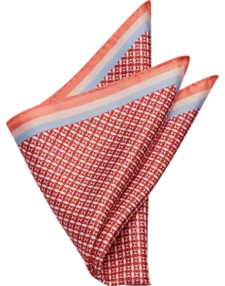 Pronto Uomo Pocket Square, Pink Check