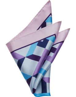 Pronto Uomo Pocket Square, Purple Crisscross