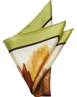 Joseph Abboud Pocket Square, Ivory Abstract Floral