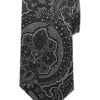 Pronto Uomo Narrow Tie, Black Tonal Paisley