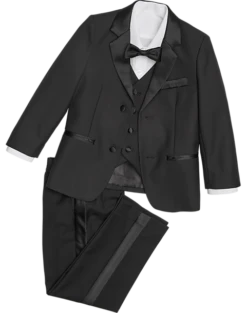 Peanut Butter Collection Slim Fit Toddlers Tuxedo, Black