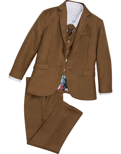 Peanut Butter Collection Slim Fit Toddlers Tuxedo, Brown 1 Peanut Butter Collection Slim Fit Toddlers Tuxedo, Brown