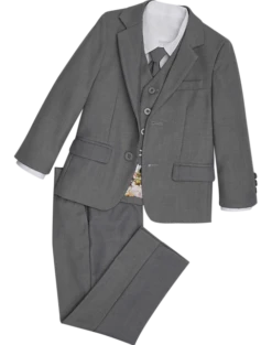 Peanut Butter Collection Slim Fit Toddlers Tuxedo, Heather Gray